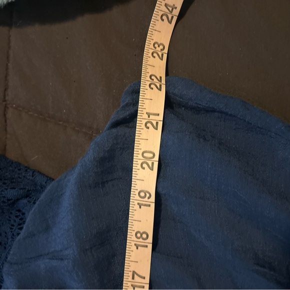 Luxology XL Navy Peasant Mom Core Tiered Maxi Dress - Picture 8 of 8